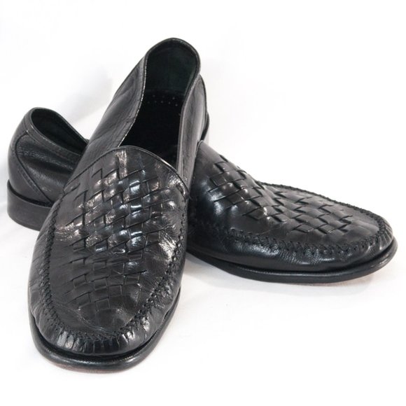 Alfani Mens black Italian woven loafers sz 11.5 main image 4